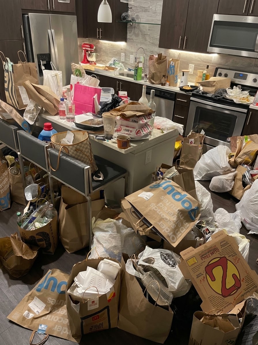 Kitchen before cleaning service