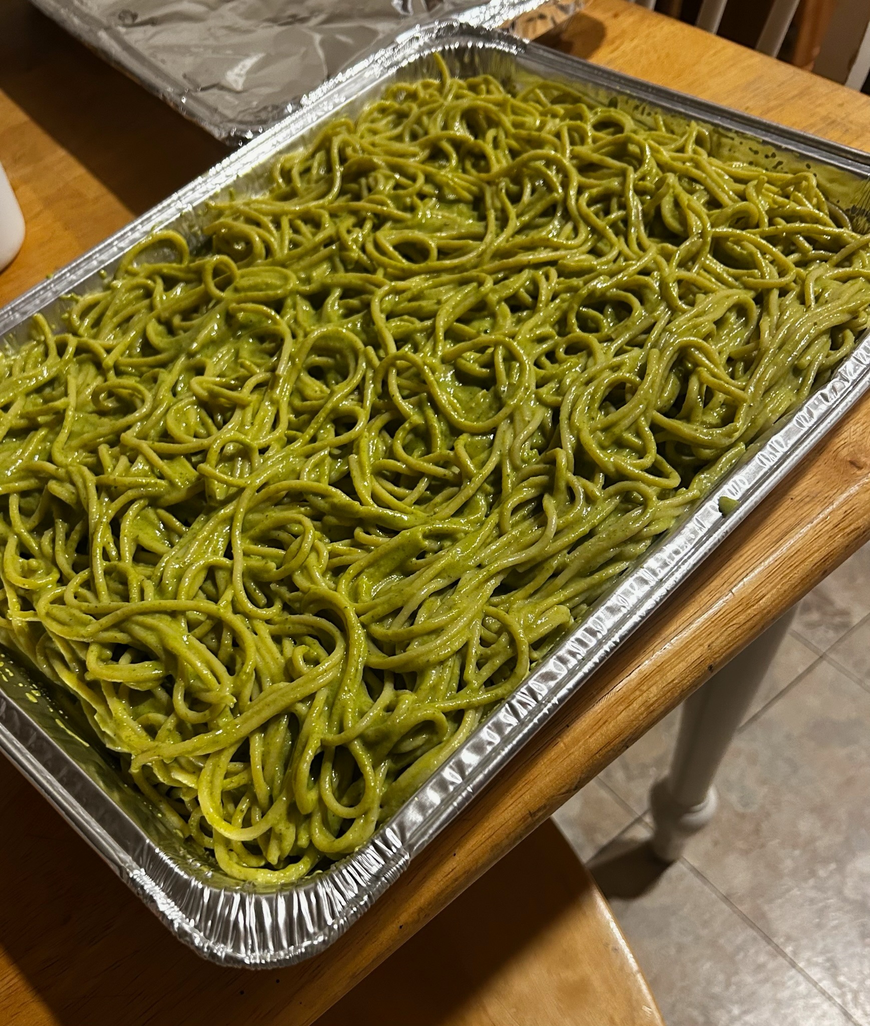 Prepared green pasta